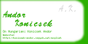 andor konicsek business card